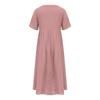 Summer Dresses For Women Boho Maxi Dress Short Sleeve V Neck Dresses Fashion Dress with Pockets