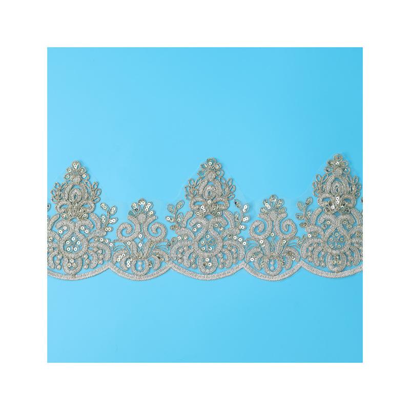 Golden Car Bone Children'S Clothing Performance Clothing Hanfu Ethnic Style Embroidery Lace, Stage Clothing Veil Accessories Beads 13Cm