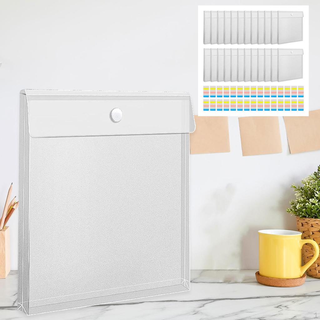 24x Scrapbook Paper Storages File Bags Multifunctional with Stickers Storage Folders