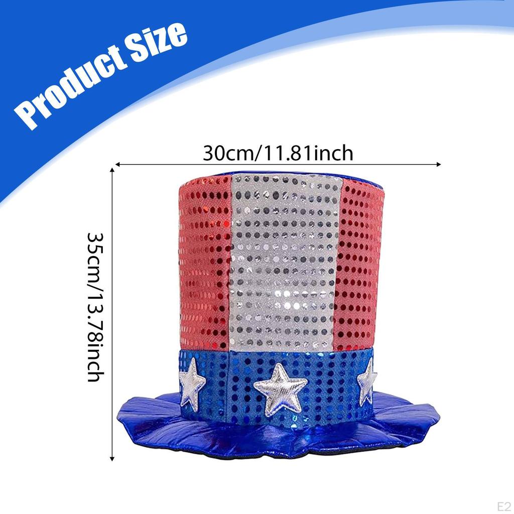 Patriotic Top Hat Costume Comfortable for Fancy Dress Nightclub Holiday