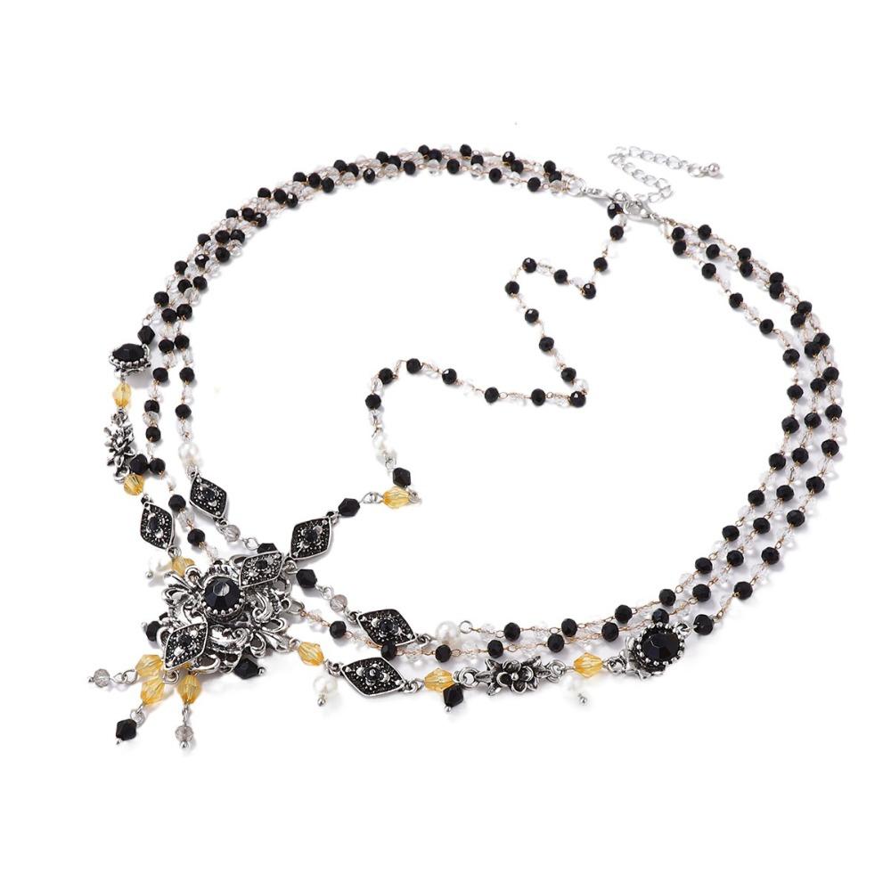 

Lolita Baroque Headwear Necklace Luxury Gothic Headpiece Necklace Ethnic Style Jewelry Cosplay срібний