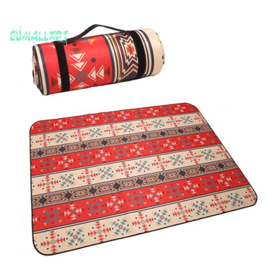Bohemia Retro Aluminiumfolienbasis, faltbare Picknickdecke mit Aufbewahrungsseil, Verbundprozess, Camping, wasserdichte, feuchtigkeitsbeständige Matte, Outdoor-Zubehör