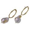 Unique gold foil design natural wrinkle Edison pearl earrings light luxury ear jewelry 2024 tide foreign gas stud earrings