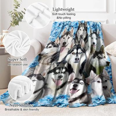 Husky Print Huisdierendeken, Schattige Hondenkop Huisdierhoes, Zacht En Comfortabel, Wasbaar En Makkelijk Schoon Te Maken, Huisdieren Slaapdeken