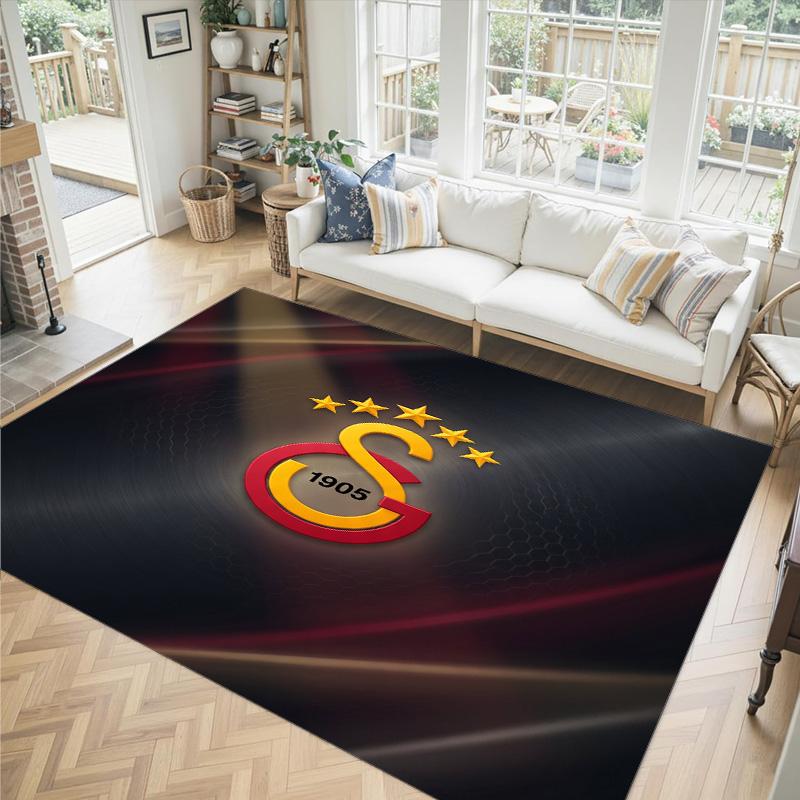 Tappeto in Velluto di Cristallo Design Galatasaray FC Accogliente Non?Tappeto Stampato Antiscivolo per Camera da Letto Soggiorno Ingresso