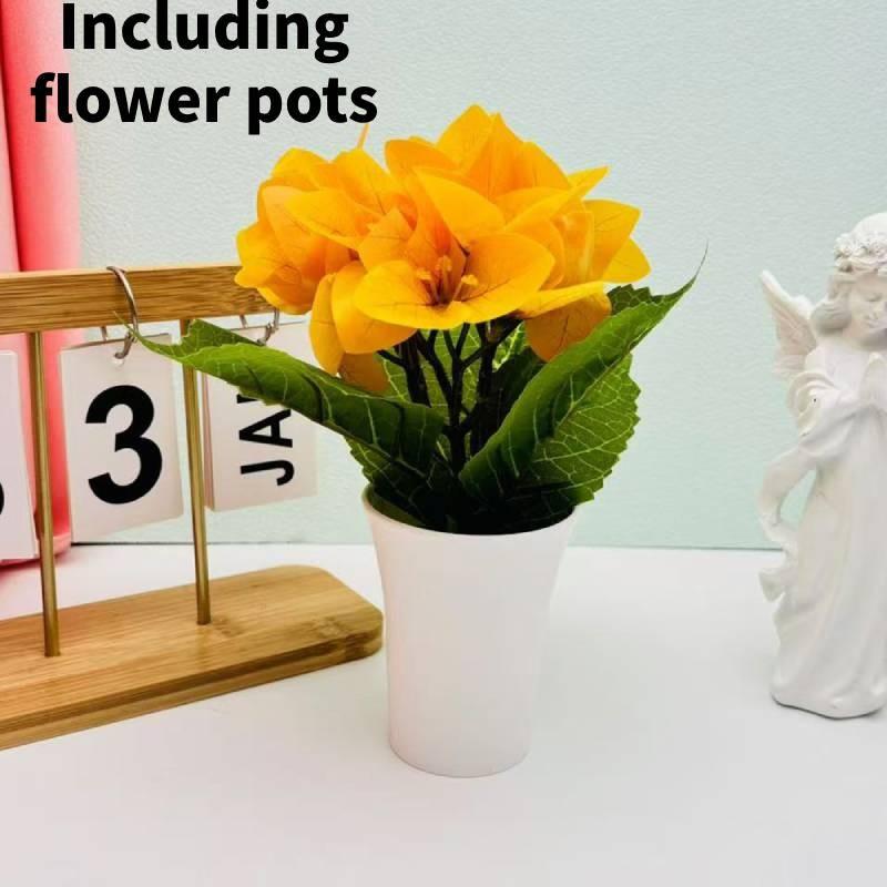 Triangulär rosplanta konstgjord grönska med formsprutad hantverk för vardagsrum och evenemangsbruk