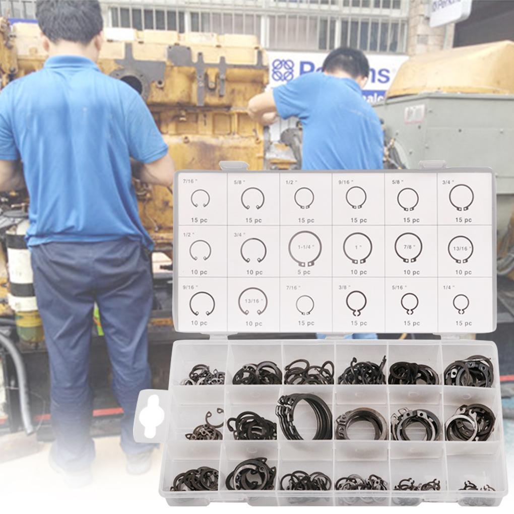 225pcsC Type Retaining Circlip Opening Retaining Classification Set Anti\-Rust Buckle Fixing Clamp