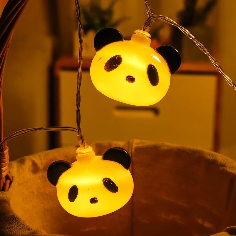 Panda Head LED String Lights - Decorative Night Lights for Kids' Rooms
