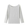 2 diagonal collar one-word shoulder 2 cotton bottoming shirt with long-sleeved t-shirt inside women's autumn and winter loose and thin top