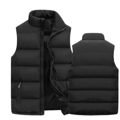 Gilet sans manches pour homme, veste chaude, imperméable, fermeture éclair, automne, col montant, gilet décontracté, vêtements d'hiver
