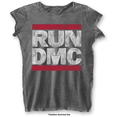 Run DMC Damen Burnout T-Shirt: DMC-Logo (Groß)