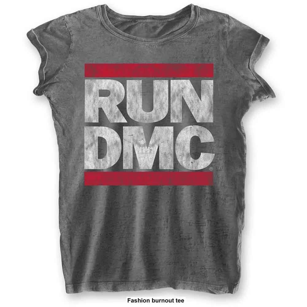 Run DMC Ladies Burn Out T-Shirt: DMC Logo (Large) 2XL