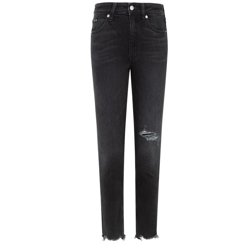 Calvin Klein Jeans Women s High-Rise Ripped Raw-Hem Ankle Jeans J219167 26