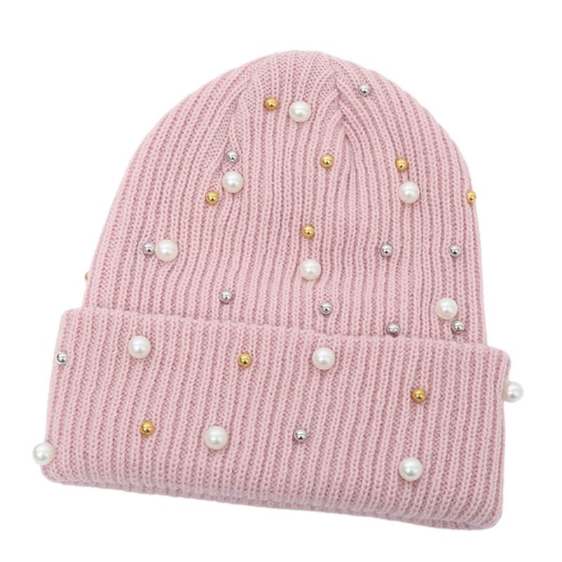 Fashionable Women's Winter Hat with Pearls Role Playing Hat Novelty Thermals Hat Suitable for Everyday Wear