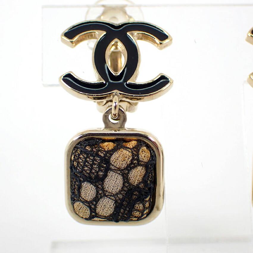 [Pre-owned] CHANEL Coco Mark Lace Earrings/j36-2