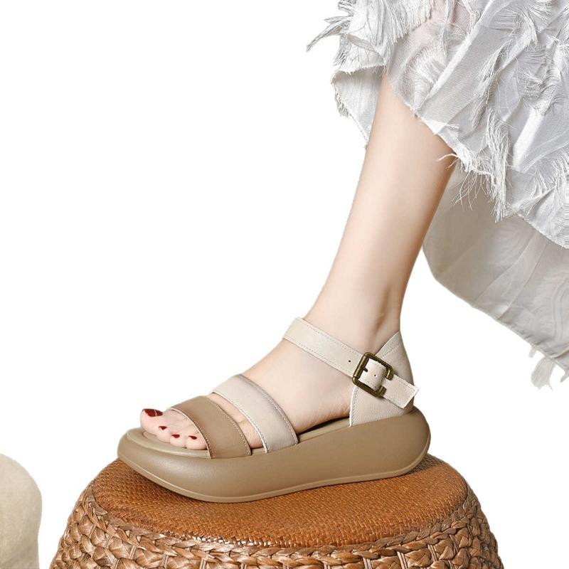 Muffin Platform Sandals Women's New Summer Wear Fashion Women's Shoes Light Leather Shoes Soft Soles Not Tired Feet