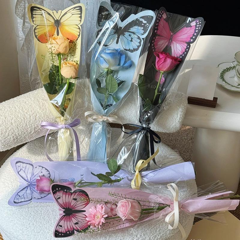 

10 карточек и 10 пакетов OPP DIY Flower Shop Водонепроницаемая креативная упаковочная бумага для свадьбы, дня рождения и вечеринки