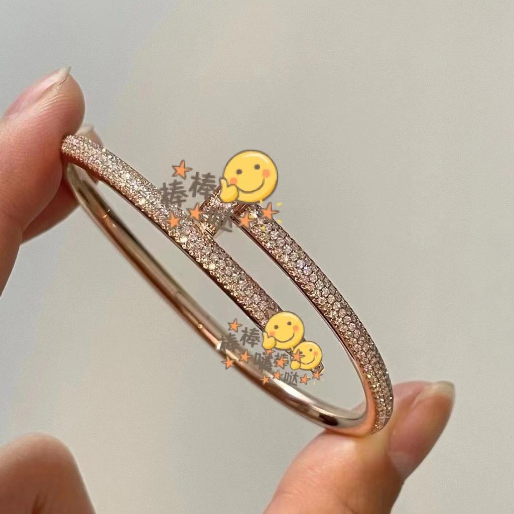 Kajia Nagelarmband Dick vergoldet 18 Karat Gold Glänzendes Armband Voll mit Diamanten Kopf und Schwanz Diamant Schmuck Für Männer und Frauen Geometrie