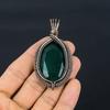 Smaragd Anhänger, 999 Kupferdraht gewickelter Anhänger Edelsteinschmuck, Handgefertigter Anhänger Fantastischer Schmuck, Geschenk für Sie