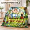 Asterix & Obelix Custom Name Flannel Throw Blanket Soft Warm for Sofa Bed Indoor Home Use