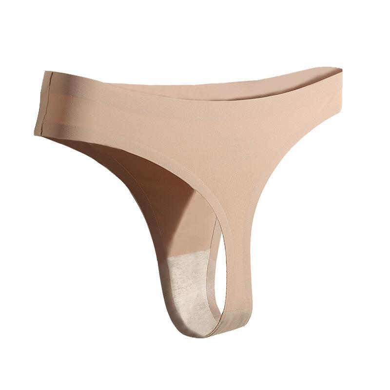 Women's Seamless Underwear Women's Thong One-piece Sexy Women's Fat Mm Summer Sports Fitness Large-size Ice Silk T-pants
