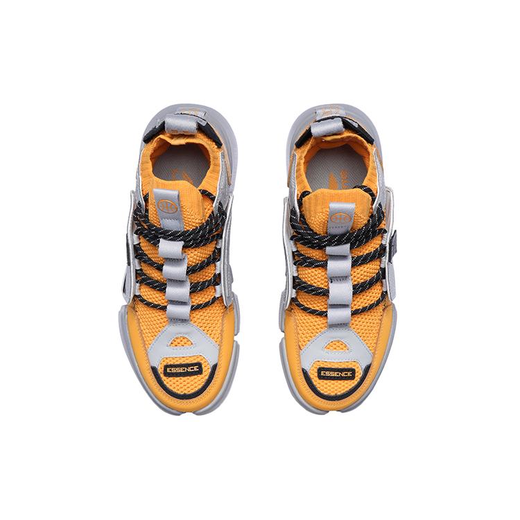 Li Ning Essence 2 Cushioning Slip Resistant Abrasion Resistant Mid top Vintage Basketball Shoes Women's Yellow Black AGBN062-17