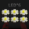 6 LED-lommelykt oppladbar mini lommelykt Fire gir justerbar fast fokus bærbar lommelykt