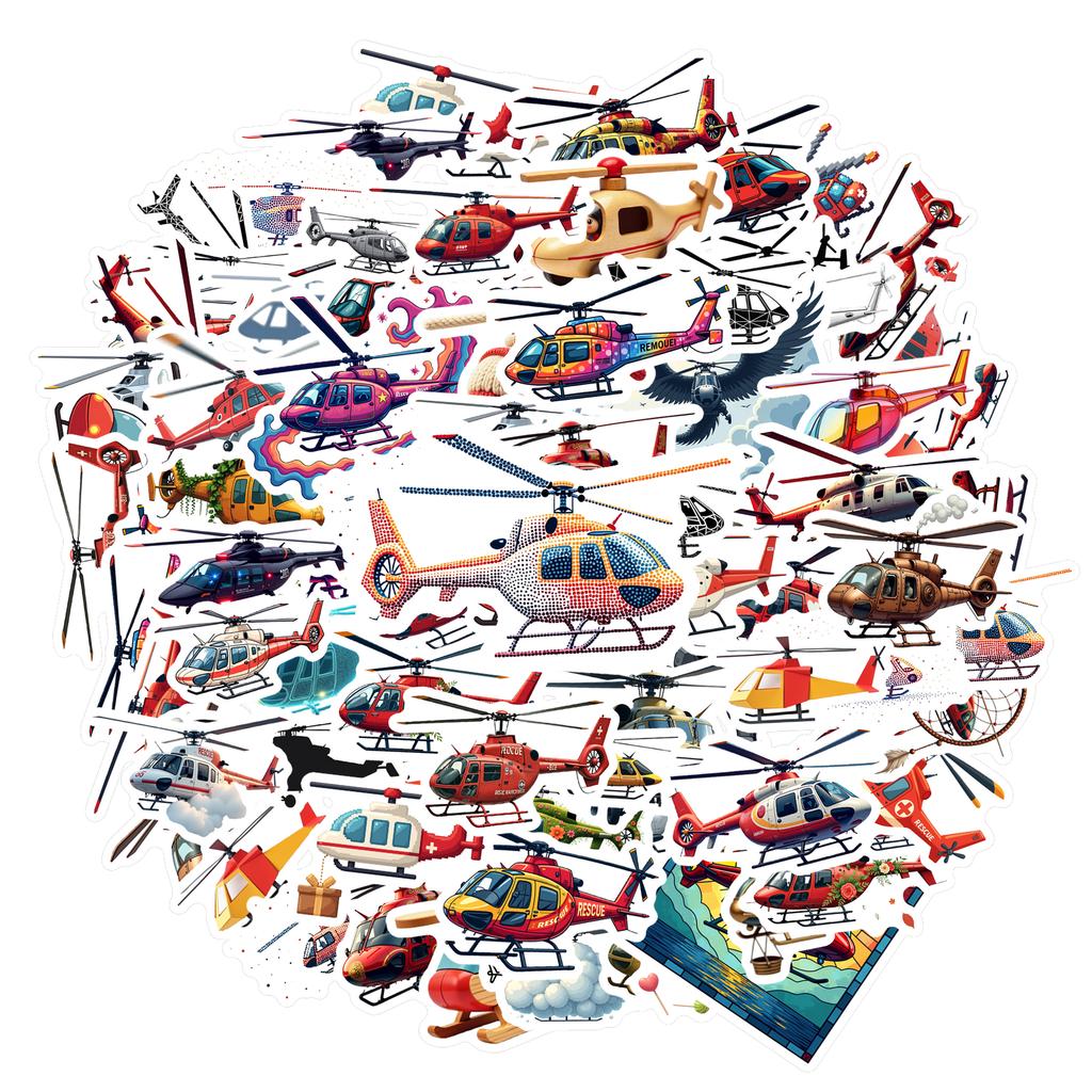35pcs-100pcs Decals  Vinyl Vehicle Stickers Helicopter Stickers Transport Stickers for  Musical Instruments Phones Suitcases