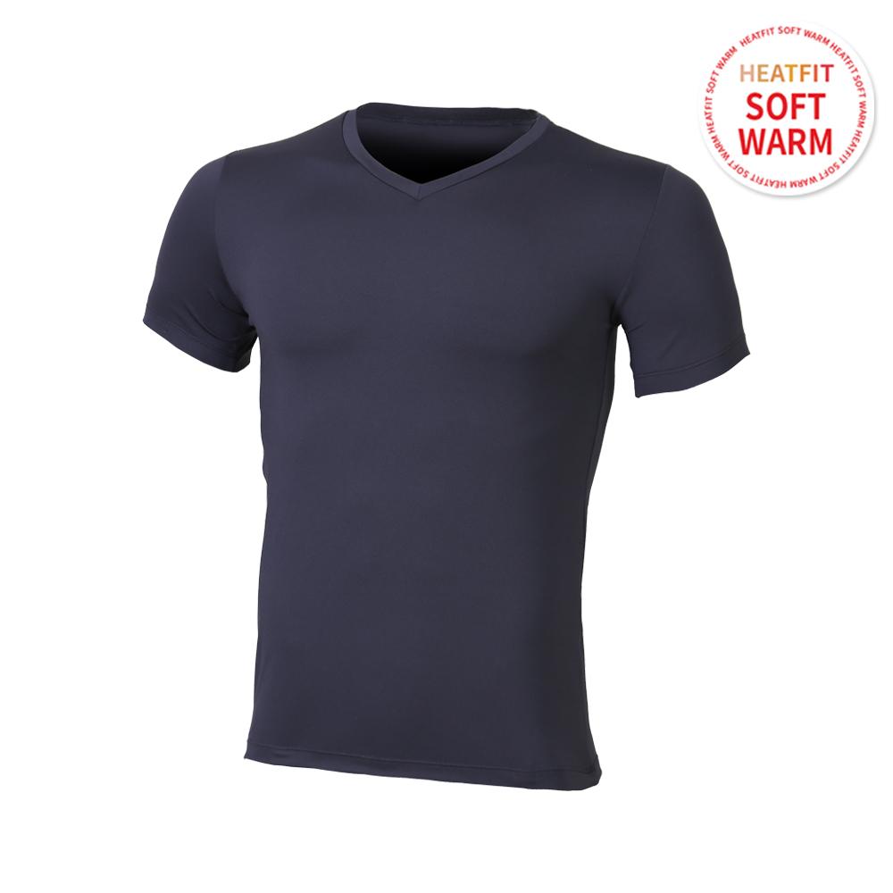Some And Fit Soft Warm Men'S V-Neck Short Sleeve Fleece Thermal Underwear