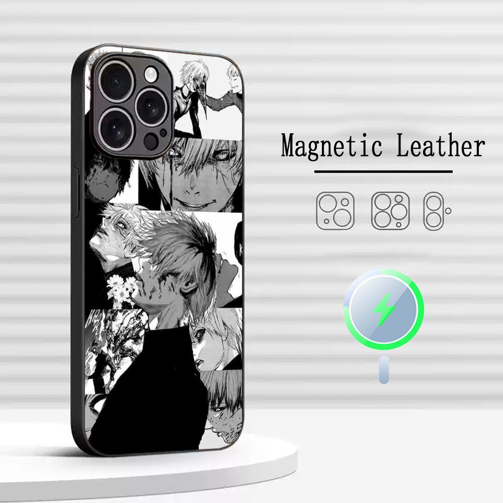 Pop Hot Tokyo Ghoul Anime Pattern Phone Case For iPhone 17 16 15 14 13 12 Plus Pro Max High-end Luxury Magsafe Sheepskin