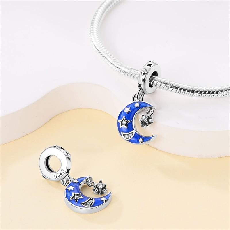 New Copper Stars And Moon Series Charm Fit Pan Bracelet Diy Bead Women Jewelry Gift Original