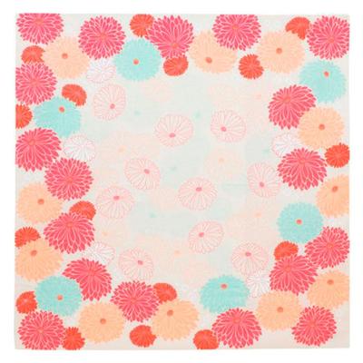 Veľké Furoshiki Himemusubi z organickej červenej (Baliaca látka) Krabička, 100 cm, Musubi, Japonsko, Bavlna, (Chryzantéma)
