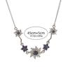 Zinc Zinc Zinc Alloy Sun Flower Chain Neck Jewelry Rhinestone Necklace Women Retro Star Necklace  Gifts
