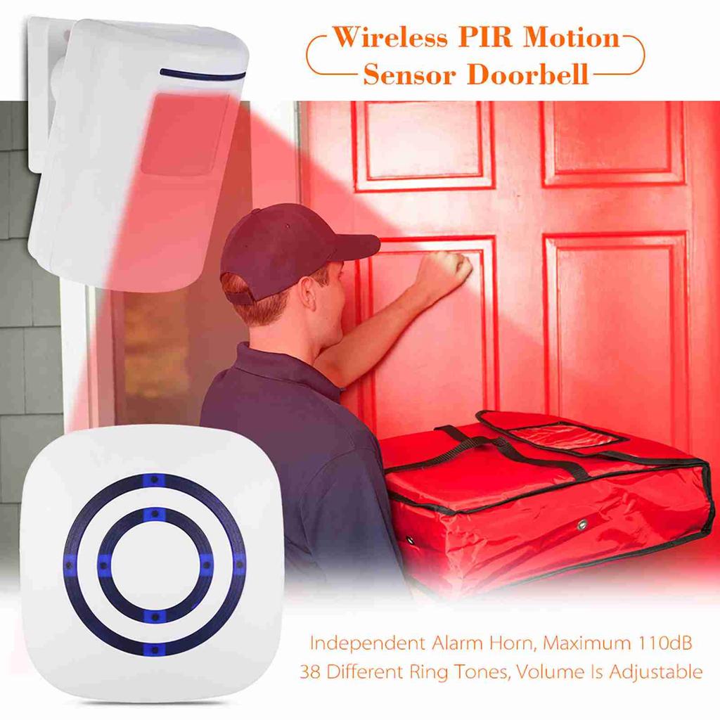 Smart Doorbell 38 Ringtones Household Wireless Infrared Human Motion Sensor Doorbell for Shop Wireless Doorbell Receiver