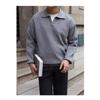 Men's Retro Heavyweight Knit Pullover Polo Sweater for Autumn/Winter