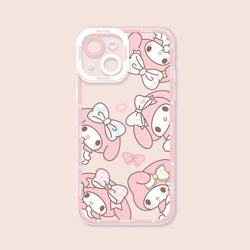 Sanrio Lovely Kuromi Melody Case For Xiaomi MI 15T Pro POCO F7 X7 X6 F5 X4 GT M4 Pro 5G Transparent INS Soft Phone Casing