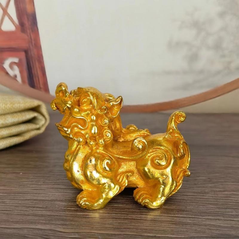 Antique Collection Solid Alloy Gilt Bronze Auspicious Animal Figurines: Lion, Pixiu, Various Animal Designs Wholesale