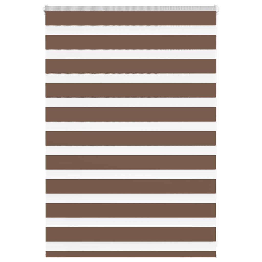Double Roller Blind Brown 100x100 cm Fabric Width 95.9 cm Polyester