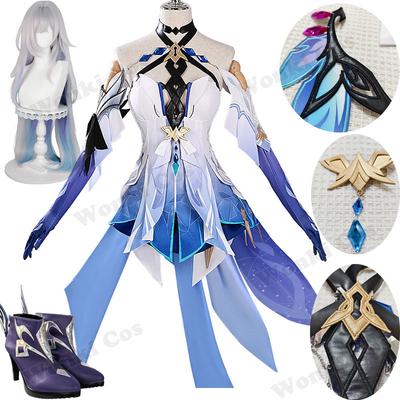 Gra Impact Kostium Cosplay Skirk Peruka Włosy Tartaglia Mistrz Skirk Buty Cosplay Dla Kobiet Strój Do Odgrywania Ról
