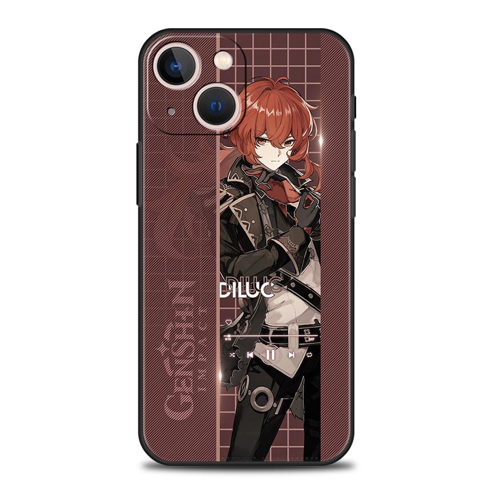 Genshin Impact Game Role For iPhone 11 12 13 15 14 Pro Max Phone Case X XR XS 7 8 Plus SE 2020 Luxury Black Soft Cover Funda