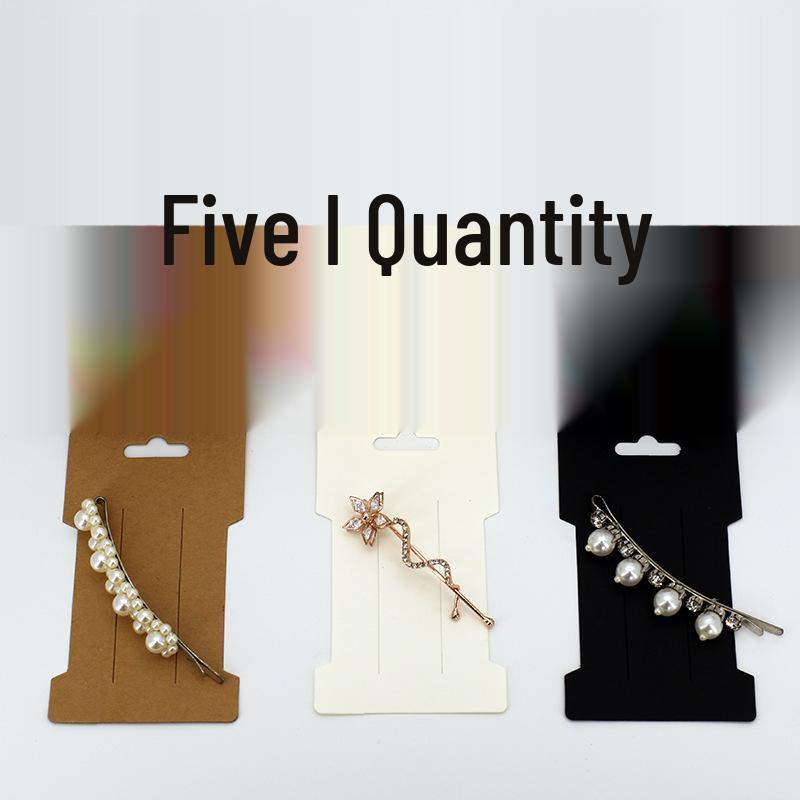 

Tri-Color Paper Clip Card Holder Hair Tie & Elastic Packaging Decor Black (Black Card Paper); 1 Pack=100 Sheets