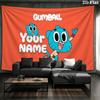 Custom Name,Gumball Wall tapestry, aesthetic printed fabric blanket, suitable for bedroom, living room, and home decor.