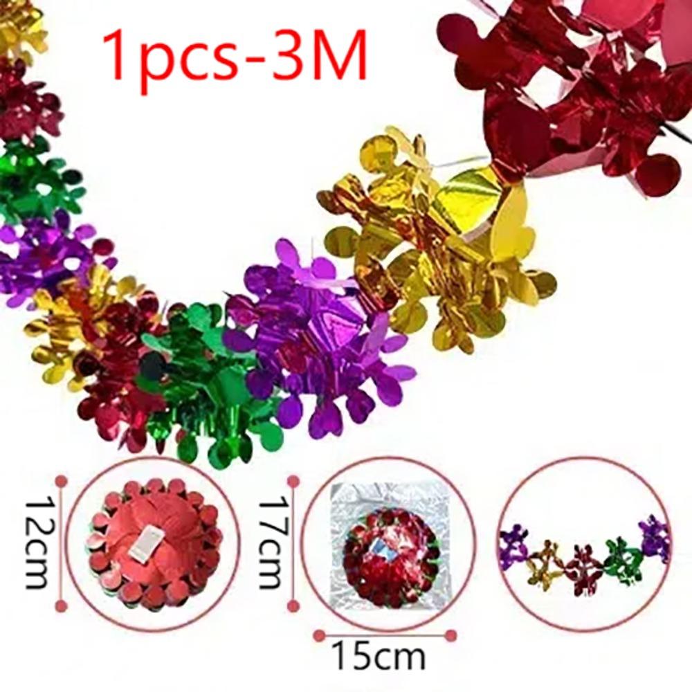 

1/4pcs Party Supplies Christmas Metalic Foil Garland Xmas Gift Hanging Decoration Christmas 03