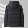 Herren Daunenjacke mit Kapuze für den Winter im neuen Stil für Männer mittleren Alters, einfache, lässige, warme, lockere Daunenjacke für Männer