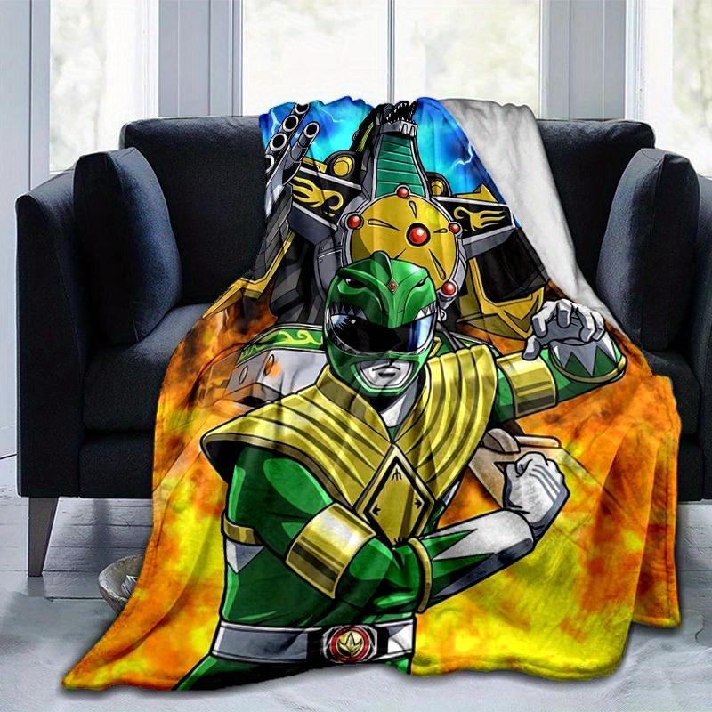 1pc, Power Rangers Dino Charge Green Ranger Home Decor Blanket, Perfect for Couch, Bed, Travel, Camping, Car, Beach, Office Nap, Soft Throw Gift for F