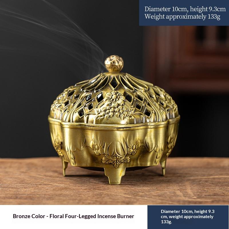 Mini Flowers Incense Burner Hollow Incense Ornaments Chinese Ancient Tea Desk Decor Office Decoration Incense Burner золотой