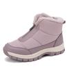 Waterproof Women Winter Ankle Boots Front Zipper Plush Snow Boots Non‑Slip Warm Outdoor Cold‑Proof Short Booties