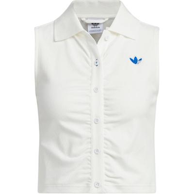 Originals Maglia Logo Polo Sportiva Senza Maniche Canotta Donna Top Bianco Brillante JM2710