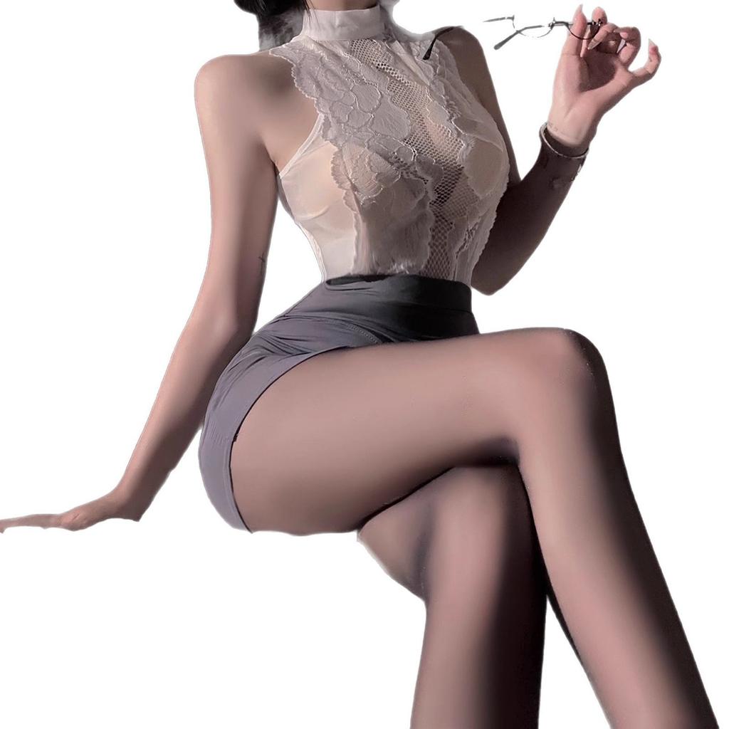 Sexy Lingerie Qqny Pure Desire Style Secretary Lace Pajamas Clothes Women's Hip Skirt Uniform Suit