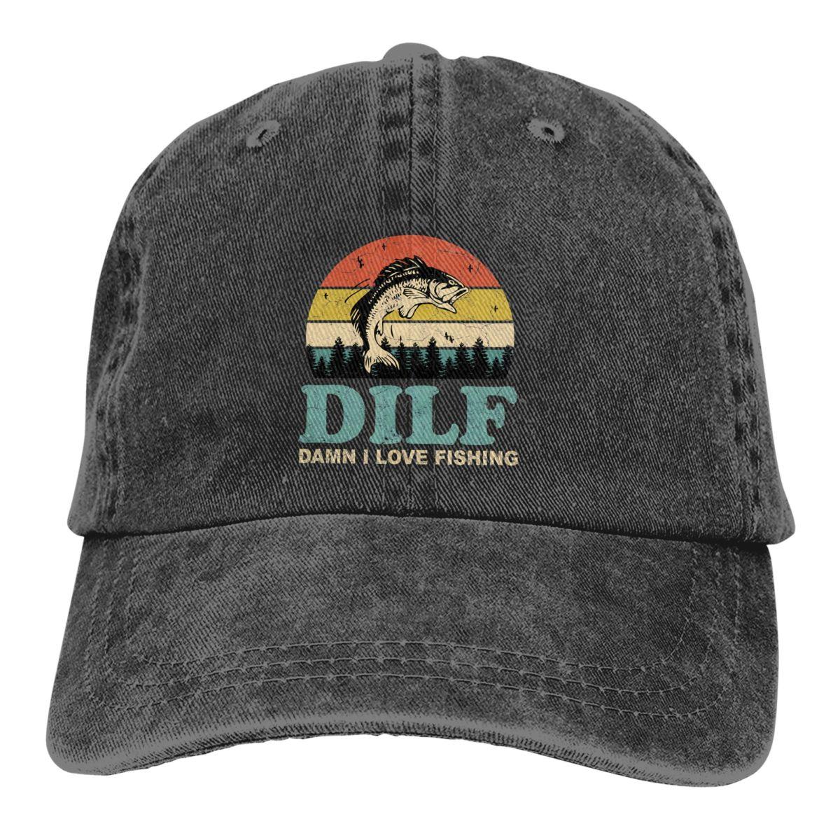 

Summer Cap Sun Visor DILF Damn I Love Fishing Retro Vintage Sunset Hip Hop Caps Fishing Cowboy Hat Peaked Hats One Size